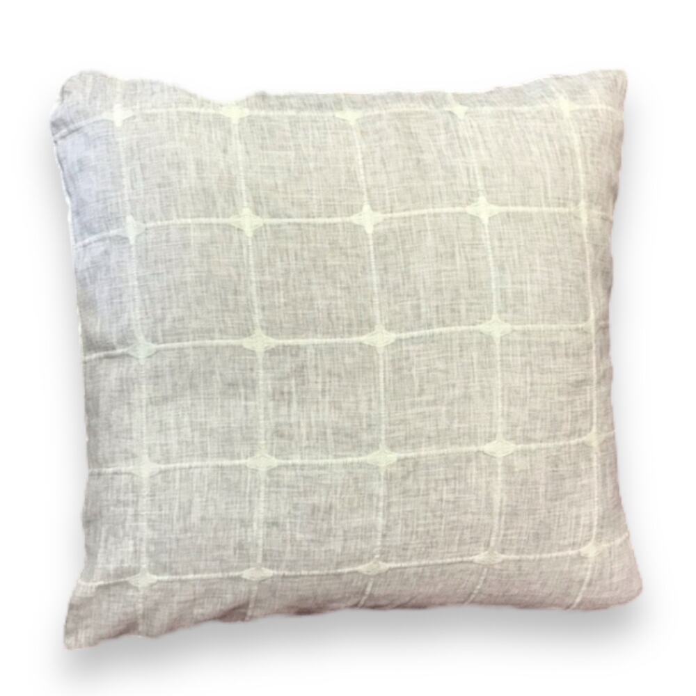 Linen & embroidered design accent pillow cover only, 20" x 20" NEW